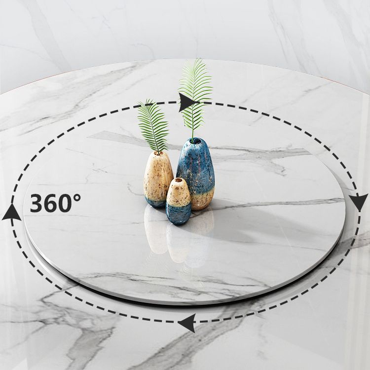 Contemporary Round Table Sintered Stone Dining Table with Metal Legs Clearhalo 'Dining Tables & Seating' 'Dining Tables' 'dining_table' 'furn' 'furn_dining_table' 'Furniture' 'Kitchen & Dining Furniture' 1200x1200_5bd559b7-5593-4754-9332-10e9cad3637e