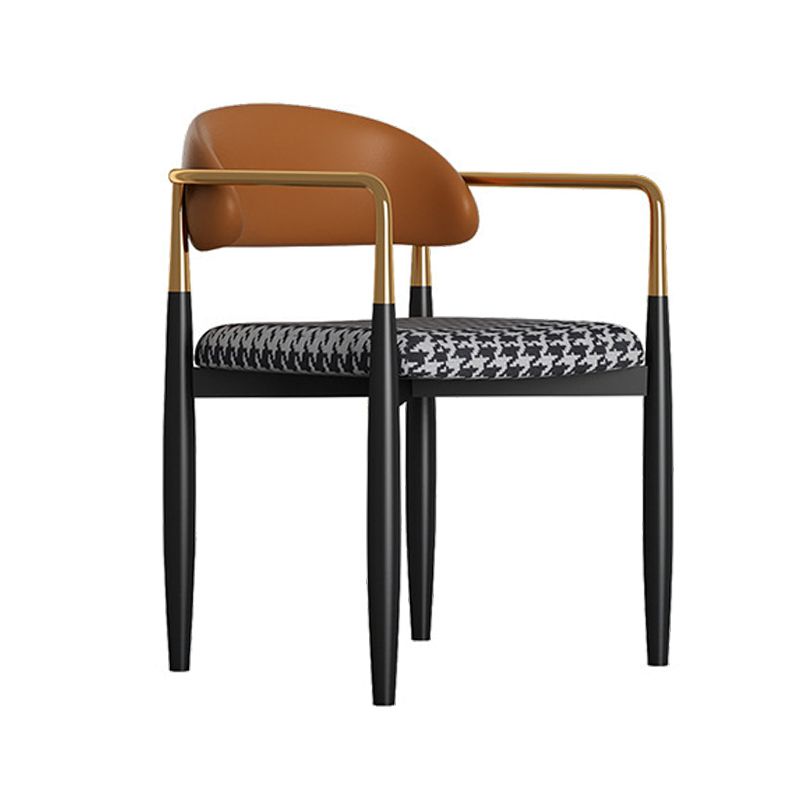 Contemporary Upholstered Home Arm Chair Open Back Matte Finish Dining Chair Clearhalo ' kitchen&dining_furn' 'Dining Chairs' 'Dining Tables & Seating' 'dining_chair' 'furn' 'furn_dining_chair' 'Furniture' 'furniture_dining_chair' 'Kitchen & Dining Furniture' 'kitchen' 1200x1200_5bd55ffb-449e-47f6-9768-3cce52281a94