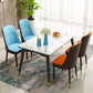 Mesa de comedor rectangular de vidrio de estilo moderno con 4 pies