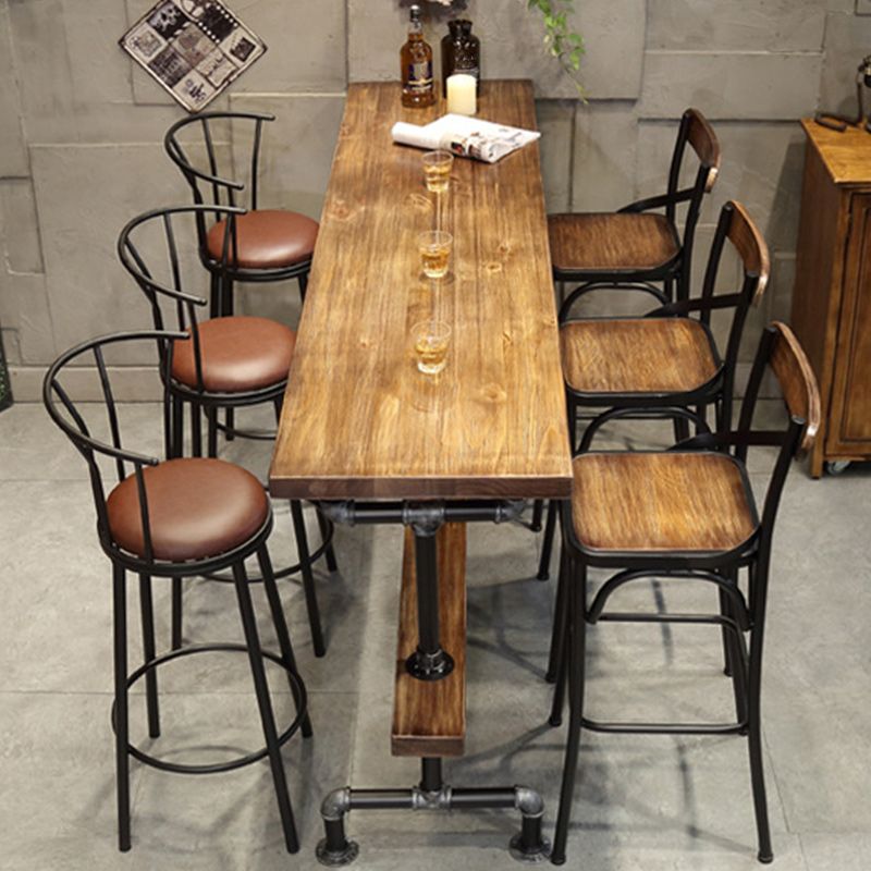Rectangle Wood Top Bar Table 42-inch Height Industrial Style Bar Table Clearhalo 'Bar Furniture' 'Bar Tables' 'bar_tables' 'furn' 'furn_bar_tables' 'Furniture' 'furniture_bar_tables' 'Kitchen & Dining Furniture' 1200x1200_5bd6a18a-2192-43fb-bc71-6d0db1ed019e