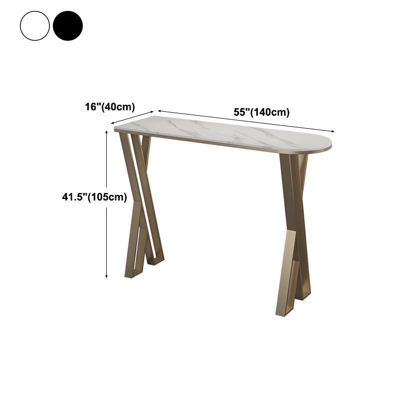 Glam Stone Indoor Pub Bar Table Gold Iron Bar Dining Table with Double Pedestal Clearhalo 'Bar Furniture' 'Bar Tables' 'bar_tables' 'furn' 'furn_bar_tables' 'Furniture' 'furniture_bar_tables' 'Kitchen & Dining Furniture' 'kitchen&dining_furn' 'kitchen' 1200x1200_5bd6a722-be2f-46c2-a8e1-4d4a04fe97e0