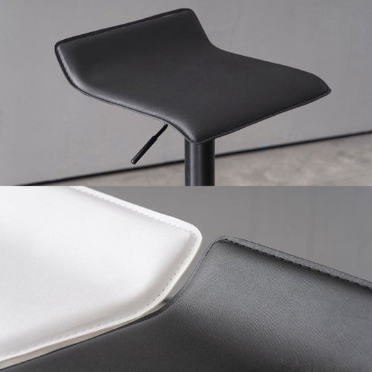 Modern Adjustable Swivel Bar Stool Footrest Low Back Faux Leather Bar Stool Clearhalo 'Bar Furniture' 'Bar Stools' 'bar_stools' 'furn' 'furn_bar_stools' 'furniture_bar_stools' 'Kitchen & Dining Furniture' 'kitchen&dining_furn' 'kitchen' 'kitchen_furn' Furniture' 1200x1200_5bd71666-0b18-4bd7-80c1-b99c22d38f83