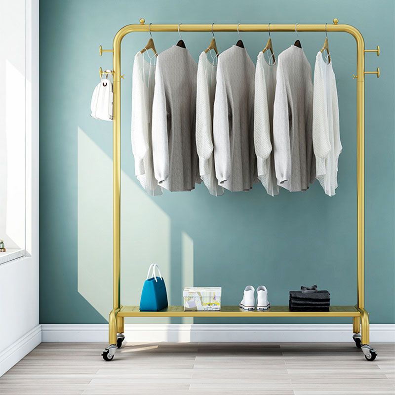 Glam Coat Rack Hanging Rail Lower Shelf 4 Hooks Entryway Coat Hanger Clearhalo 'Entry & Mudroom Furniture' 'furn' 'furn_hall_tree_coat_racks' 'Furniture' 'Hall Trees & Coat Racks' 'hall_tree_coat_racks' 1200x1200_5bd7f47d-835a-451a-8152-b40744e3db1f