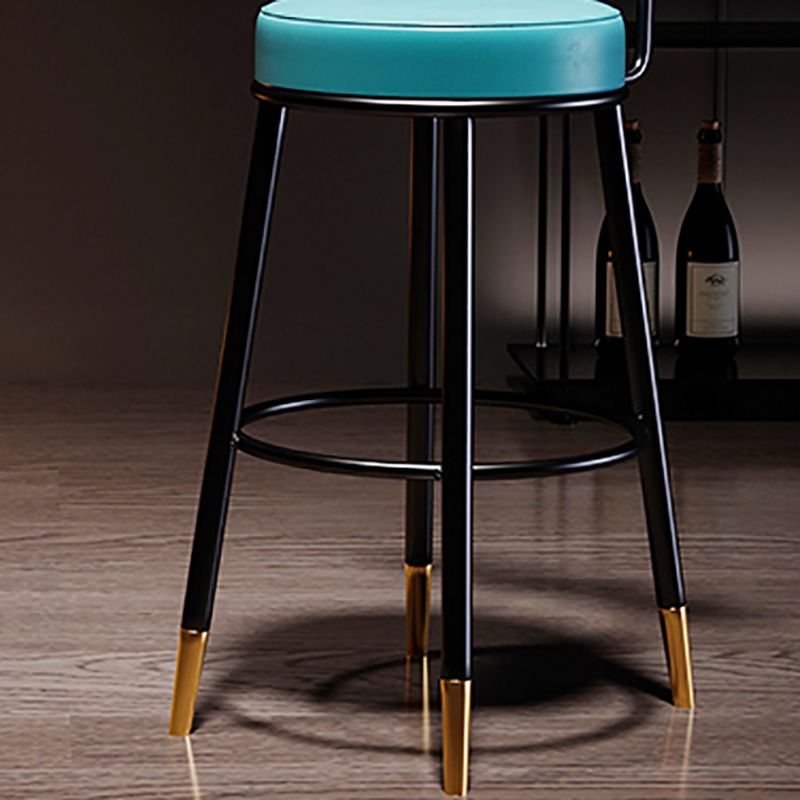 Industrial Leather Iron Counter Stools Low Back Bar Stools with Round Seat Clearhalo 'Bar Furniture' 'Bar Stools' 'bar_stools' 'furn' 'furn_bar_stools' 'furniture_bar_stools' 'Kitchen & Dining Furniture' 'kitchen&dining_furn' 'kitchen' 'kitchen_furn' Furniture' 1200x1200_5bd99791-dce1-43de-98ee-c0133c480465
