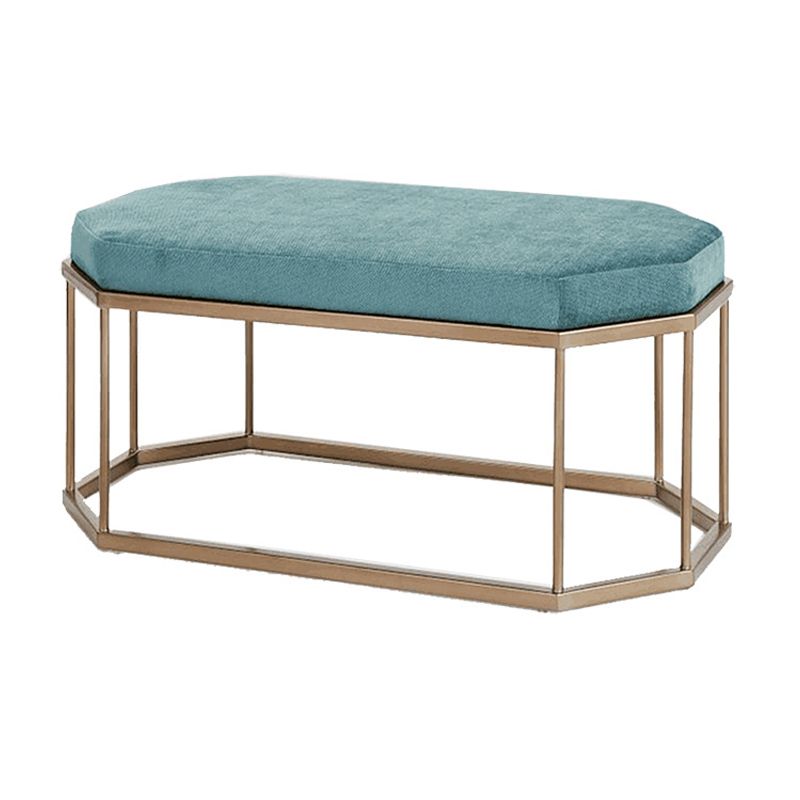 13.8 Inch Wide Cushioned Seating Bench Glam Metal Ottoman Bench Clearhalo 'Benches' 'Chairs & Seating' 'furn' 'furn_benches' 'Furniture' 'Living Room Furniture' 1200x1200_5bd99fb1-2b49-456f-b652-73c00d124981