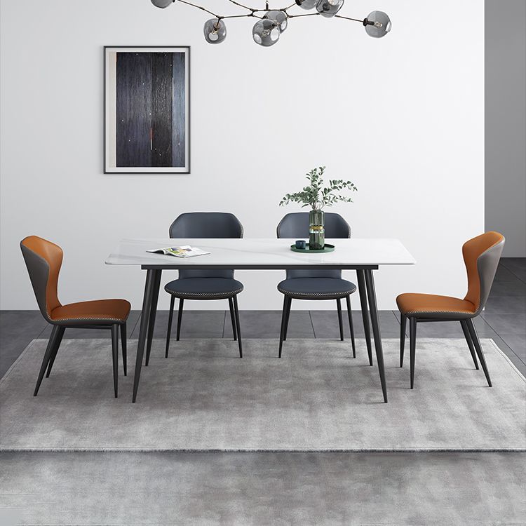 Rectangle Industrial Style Dining Table Sintered Stone Fixed Table for Kitchen Clearhalo ' dining_table' 'Dining Tables & Seating' 'Dining Tables' 'furn' 'furn_dining_table' 'Furniture' 'furniture_dining_table' 'Kitchen & Dining Furniture' 'kitchen&dining_furn' 'kitchen' 'kitchen_dining_table' 1200x1200_5bd9af4f-0fd2-4a74-adf2-4cbc1518844c