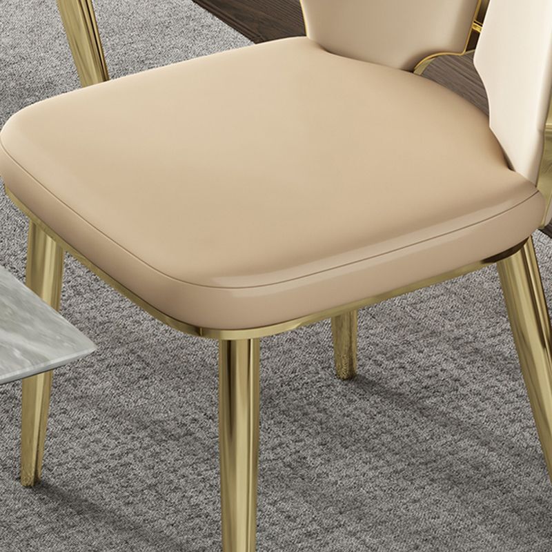 Gestoffeerde en metalen eigentijdse armloze dineren en accentstoelen