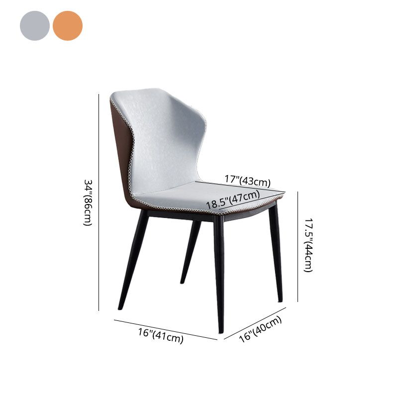 Industrial Metal Dining Room Chair Faux Leather Dining Armless Chair for Restaurant Use Clearhalo ' kitchen&dining_furn' 'Dining Chairs' 'Dining Tables & Seating' 'dining_chair' 'furn' 'furn_dining_chair' 'Furniture' 'furniture_dining_chair' 'Kitchen & Dining Furniture' 'kitchen' 1200x1200_5bdbb400-dcca-473d-a863-a4d9c465dcc8