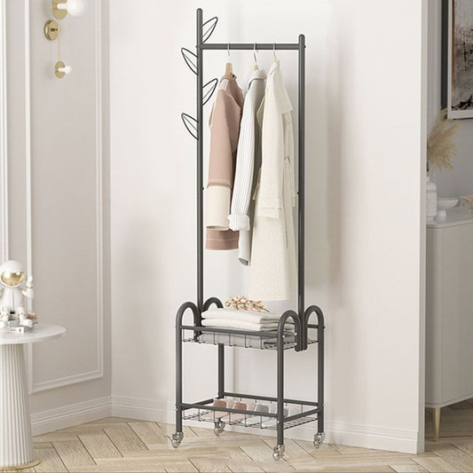 Metal Free Standing Hall Tree avec étagères Stand pour le salon