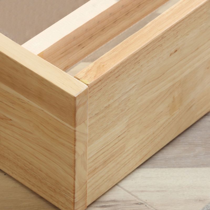 Scandinavian 7.87" Tall Solid Color Wood Bed Frame for Bedroom