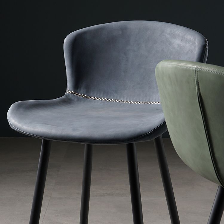 Sgabello da bar in pelle da bar contemporanei da bar per bar da cucina con gambe metalliche