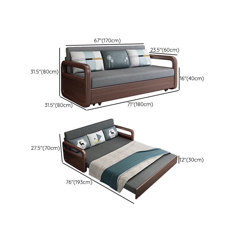 Modern cotone miscela di divano di divano in legno di divano senza braccio