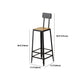 Juego de mesa de bar industrial de madera maciza, mesa de mostrador rectangular de 1/5 piezas con taburetes altos