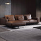 Mid-Century Modern Square Arm Sofa and Chaise Genuine Leather Sectional for Living Room Clearhalo 'furn' 'furn_sectionals' 'Furniture' 'furniture_sectionals' 'kitchen' 'kitchen_sectionals' 'Living Room Furniture' 'Sectionals' 1200x1200_5be50de9-db49-46cb-8b31-e874731be951
