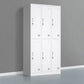 Contemporary Style Wardrobe Armoire Grey Steel Wardrobe Cabinet