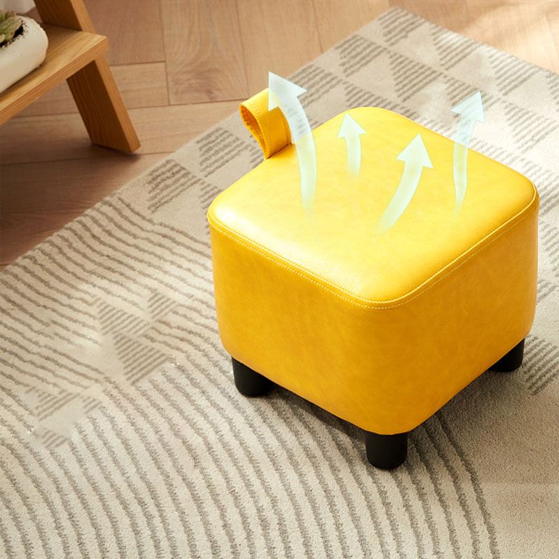 Solid Color Leather Standard Stool Modern Style Simple Household Square Footstool Clearhalo 'furn' 'furn_ottomans_poufs' 'Furniture' 'Living Room Furniture' 'Ottomans & Poufs' 'ottomans_poufs' 1200x1200_5be5e7c2-91ee-41ab-b17d-93a2af6f6e56