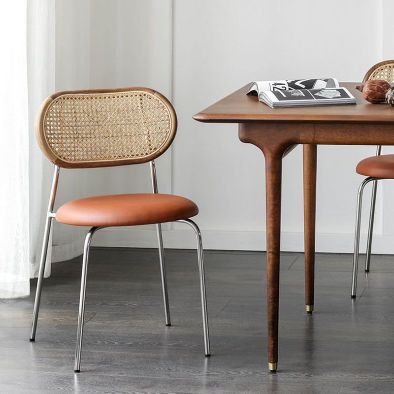 Industrial Metal Dining Room Chairs Armless Open Back Dining Side Chair Clearhalo ' kitchen&dining_furn' 'Dining Chairs' 'Dining Tables & Seating' 'dining_chair' 'furn' 'furn_dining_chair' 'Furniture' 'furniture_dining_chair' 'Kitchen & Dining Furniture' 'kitchen' 1200x1200_5be79097-97b1-46b9-a8c8-8aa26eb5bd20