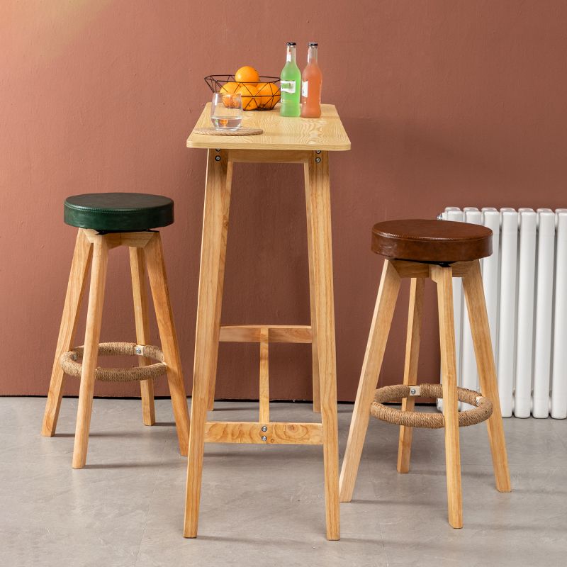 Industrial Style Bar-stool Round Seat Wooden Legs for Restaurant Bar Clearhalo 'Bar Furniture' 'Bar Stools' 'bar_stools' 'furn' 'furn_bar_stools' 'furniture_bar_stools' 'Kitchen & Dining Furniture' 'kitchen&dining_furn' 'kitchen' 'kitchen_furn' Furniture' 1200x1200_5be85eed-9713-4508-81b8-db3dadbbeffc