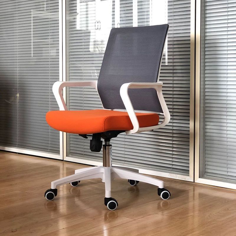 Mid Back Nylon Base Office Chair Rotatable Mesh Task Chair with Wheels Clearhalo 'furn' 'furn_office_chair' 'Furniture' 'Office Chairs' 'Office Furniture' 'office_chair' 1200x1200_5beca00b-1bb3-41b7-b2d2-3e882060c911