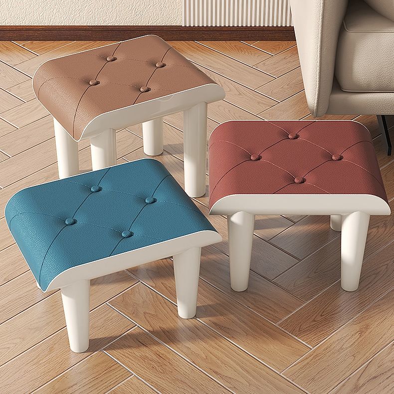 Marco acrílico de cuero sintético otomano contemporáneo rectángulo mechón otomano