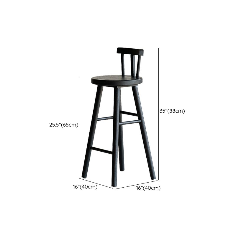 Solid Wood Dining Stools Black Armless Bar Stools with Footrest Clearhalo 'Bar Furniture' 'Bar Stools' 'bar_stools' 'furn' 'furn_bar_stools' 'Furniture' 'Kitchen & Dining Furniture' 1200x1200_5becdc7d-8b01-4053-ba0a-38afae3df0e4