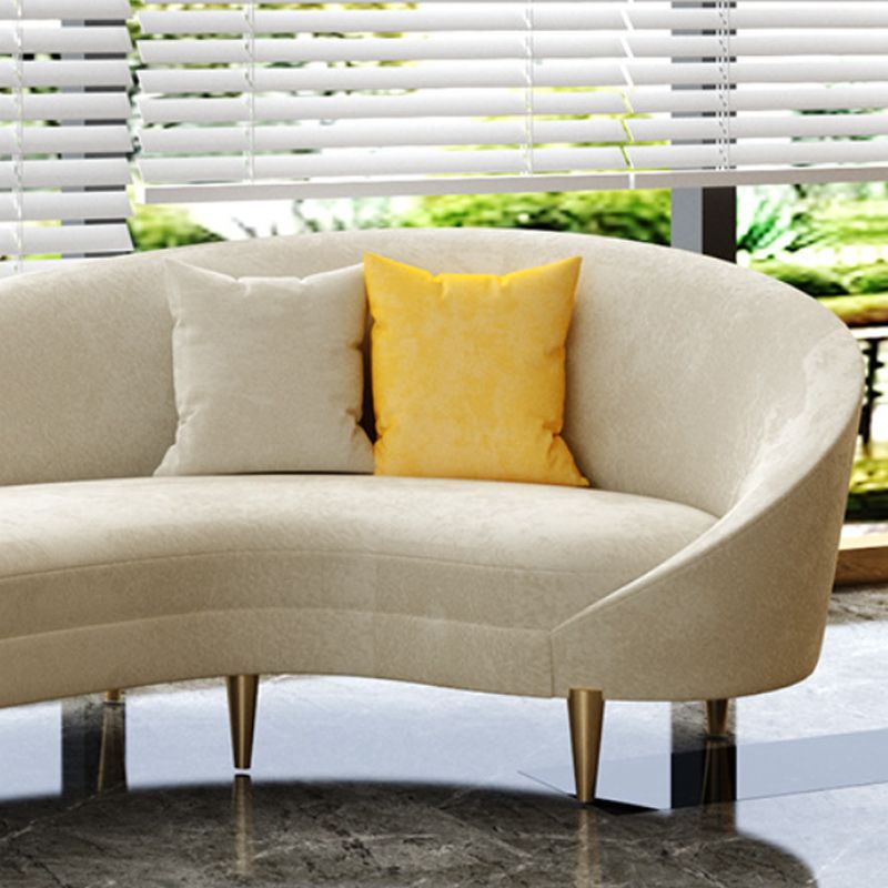 Contemporain 33.46 "H SOFA CRAMEY-WHITE MICROFIBRE BLANC CURVE COURVE