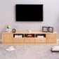 Scandinavian Pine Wood TV Media Stand Natural Wood Media Console with Drawers Clearhalo 'furn' 'furn_tv_stands_entertainment_centers' 'Furniture' 'Living Room Furniture' 'TV Stands & Entertainment Centers' 'TV Stands & Media Storage Furniture' 'tv_stands_entertainment_centers' 1200x1200_5bf0f3f7-bf7a-4882-ac66-cebf019132cb