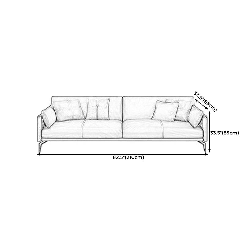 Black Upholstered with Pillow Back Against Leather/leather Seat Clearhalo 'furn' 'furn_sofas' 'Furniture' 'furniture_sofas' 'kitchen' 'kitchen_sofas' 'Living Room Furniture' 'Sofa' 'sofas' 1200x1200_5bf21248-40a6-4255-b061-82677dea1169