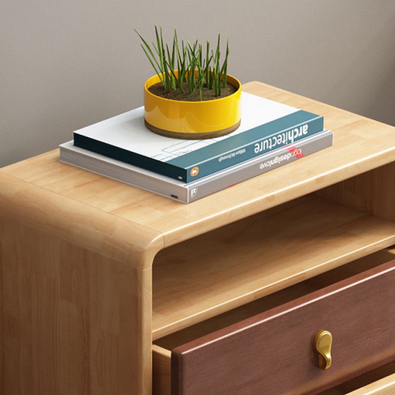 Tavolo da buffet naturale moderno in legno in gomma in legno massiccio a buffet con cassetti