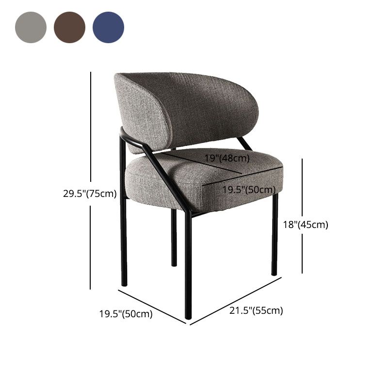Metal Kitchen and Dining Room Chair Open Back Dining Side Chair in Black Clearhalo 'Dining Chairs' 'Dining Tables & Seating' 'dining_chair' 'furn' 'furn_dining_chair' 'Furniture' 'furniture_dining_chair' 'Kitchen & Dining Furniture' 1200x1200_5bf73712-3303-4a12-8a98-91a33b1c965a