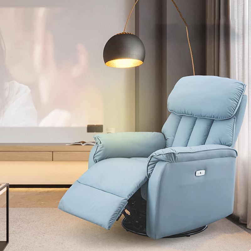 Recarqueur standard de couleur unie contemporaine avec bras en faux cuir / mélange en lin