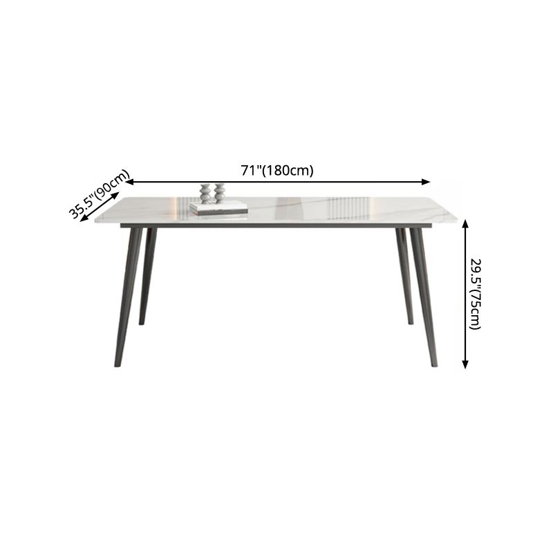Metal Industrial Rectangle Dining Table White Sintered Stone Table for Kitchen and Dining Room Clearhalo ' dining_table' 'Dining Tables & Seating' 'Dining Tables' 'furn' 'furn_dining_table' 'Furniture' 'furniture_dining_table' 'Kitchen & Dining Furniture' 'kitchen&dining_furn' 'kitchen' 'kitchen_dining_table' 1200x1200_5bfa68a8-7721-483f-a025-6f40a981878a