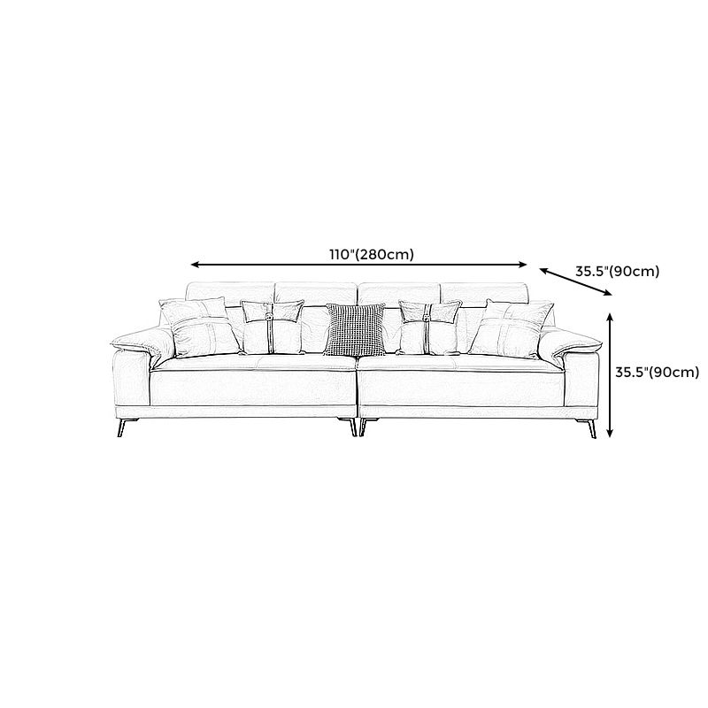 Stain-Resistant Faux Leather Pillow Top Arm Sofa/Sectional for Living Room Clearhalo 'furn' 'furn_sectionals' 'Furniture' 'furniture_sectionals' 'kitchen' 'kitchen_sectionals' 'Living Room Furniture' 'Sectionals' 1200x1200_5bfc69b3-c927-4684-9fac-51de7d6192e6