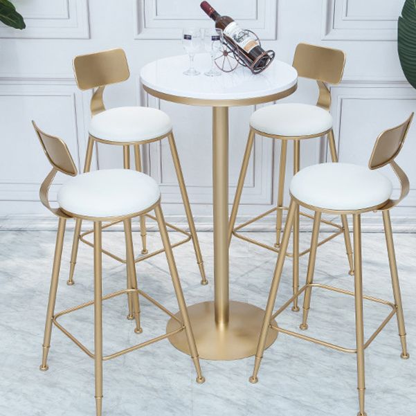 Stone Bar Dining Table Glam Round /Square Bar Table with Pedestal for Dining Room Clearhalo 'Bar Furniture' 'Bar Tables' 'bar_tables' 'furn' 'furn_bar_tables' 'Furniture' 'furniture_bar_tables' 'Kitchen & Dining Furniture' 1200x1200_5bfe0279-28f2-4415-885e-554d8a8e0bda