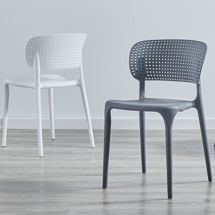 Glam Style Open Back Chair Plastic Stackable Dining Side Chair for Indoor Clearhalo 'Dining Chairs' 'Dining Tables & Seating' 'dining_chair' 'furn' 'furn_dining_chair' 'Furniture' 'furniture_dining_chair' 'Kitchen & Dining Furniture' 1200x1200_5bff0816-0b02-448f-82b2-1ed562194dc3