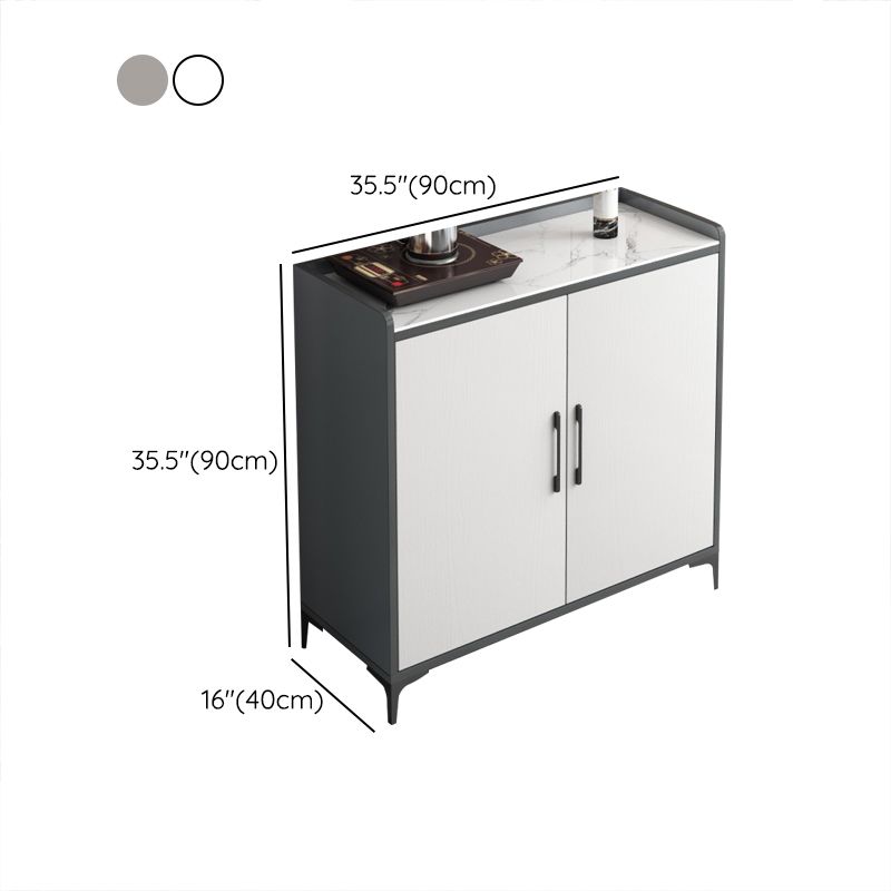 Contemporary Style Sideboard Stone Adjustable Shelving Side Board with Cabinets Clearhalo 'buffet_sideboard' 'Buffets & Sideboards' 'furn' 'furn_buffet_sideboard' 'Furniture' 'Kitchen & Dining Furniture' 1200x1200_5bff3ac5-53d0-4415-9945-50d5c93547b9