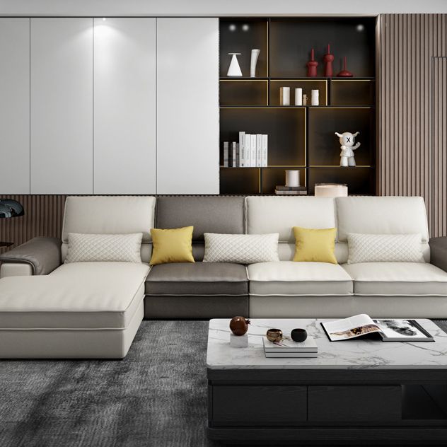 Assembled 3-seater Sofa and Chaise Recessed Arm Settee Furniture Clearhalo 'furn' 'furn_sectionals' 'Furniture' 'furniture_sectionals' 'kitchen' 'kitchen_sectionals' 'Living Room Furniture' 'Sectionals' 1200x1200_5c00e897-5678-4ccc-8434-00699d8b6409