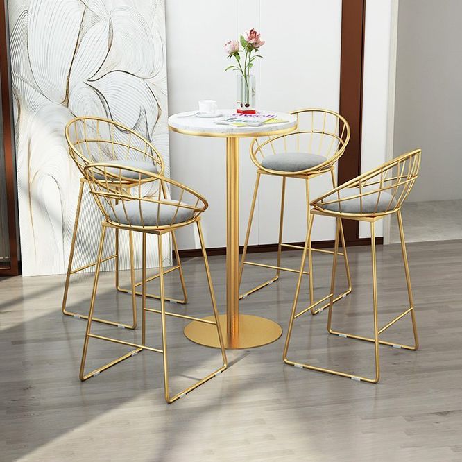 1/5 Pieces Glam Round Bar Table Set Bistro Set with White Faux Marble Top Clearhalo 'Bar Furniture' 'furn' 'furn_home_bar_bar_sets' 'Furniture' 'Home Bars & Bar Sets' 'home_bar_bar_sets' 'Kitchen & Dining Furniture' 1200x1200_5c0234ee-968a-40f1-ac0f-159a384e1469