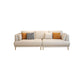 Contemporary Faux Leather Sofa Recessed Arm Furniture Sectionals in Beige