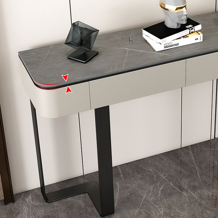 I cassetti della console glam a mezza luna includevano tavolo accento per la sala