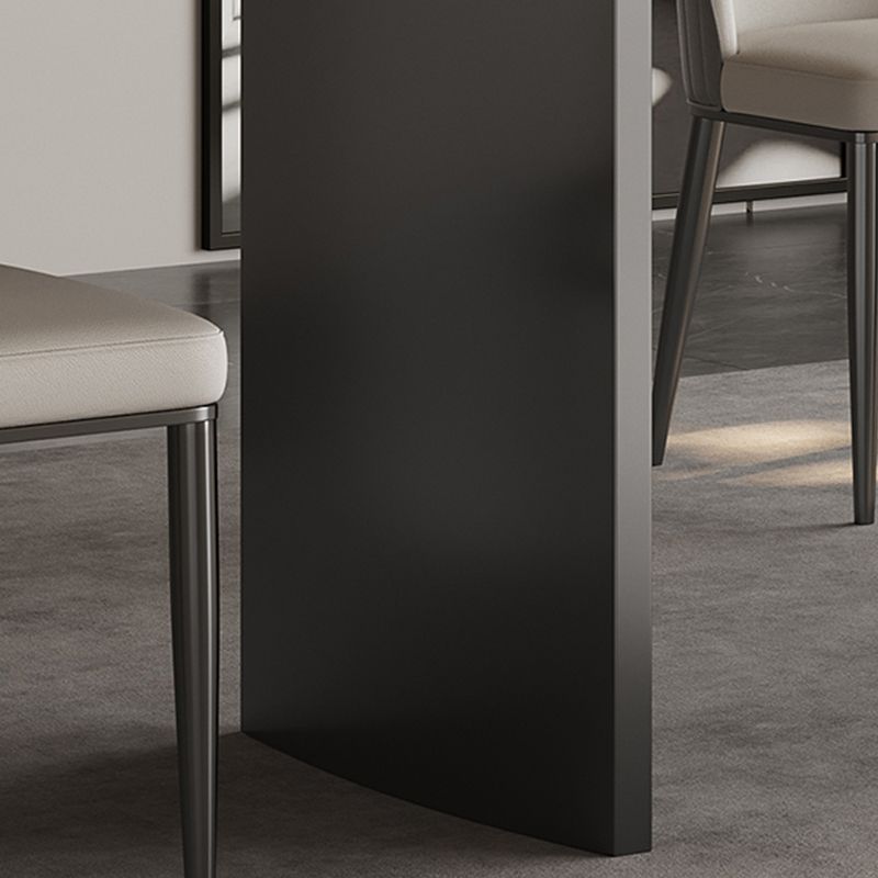 Juego de mesa de comedor moderna blanca brillante 1/4/5/6 PCS Juego de comedor con sillas de cuero falso