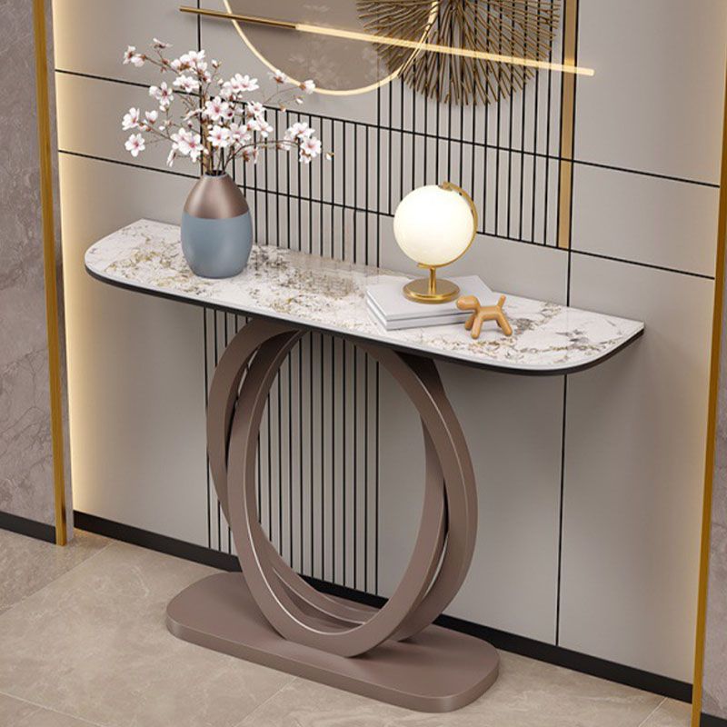 Mesa de acento de piedra contemporánea Mesa de la consola de sofá de la luna para el salón