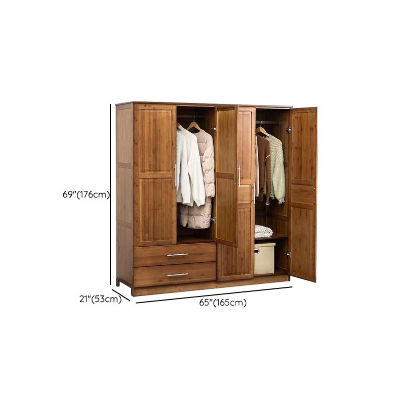 Modern Style Wardrobe Cabinet Wood Clothes Rail Wardrobe Armoire for Bedroom