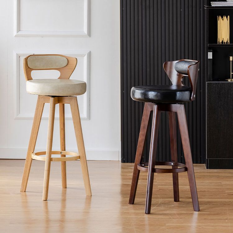 Contemporary Counter Round Bar Stool Armless Wood Bar Stool with Footrest Clearhalo 'Bar Furniture' 'Bar Stools' 'bar_stools' 'furn' 'furn_bar_stools' 'furniture_bar_stools' 'Kitchen & Dining Furniture' 'kitchen&dining_furn' 'kitchen' 'kitchen_furn' Furniture' 1200x1200_5c069191-c353-4b63-8fb9-09ee65de816e