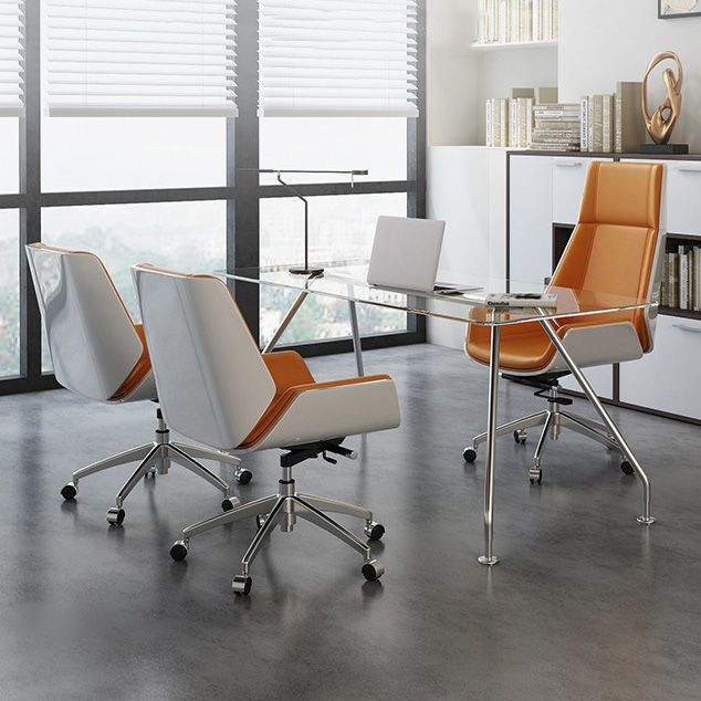 Contemporary Mid Back Task Chair with Padded Arms Upholstered Desk Chair with Metal Frame Clearhalo 'furn' 'furn_office_chair' 'Furniture' 'furniture_office_chair' 'Office Chairs' 'Office Furniture' 'office_chair' 1200x1200_5c072028-32f7-43a9-a998-d35b2f5566ef