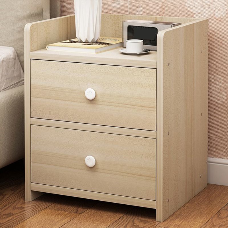Imitation moderne Wood Nightstand Drawer Storage Open Rangement Table de nuit