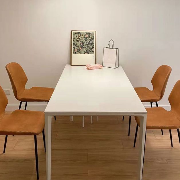 Contemporary Armless Solid Back Chair for Home Leather Dining Side Chairs Clearhalo 'Dining Chairs' 'Dining Tables & Seating' 'dining_chair' 'furn' 'furn_dining_chair' 'Furniture' 'furniture_dining_chair' 'Kitchen & Dining Furniture' 1200x1200_5c0a6371-4758-4449-8ee5-cdc0e894e7dc