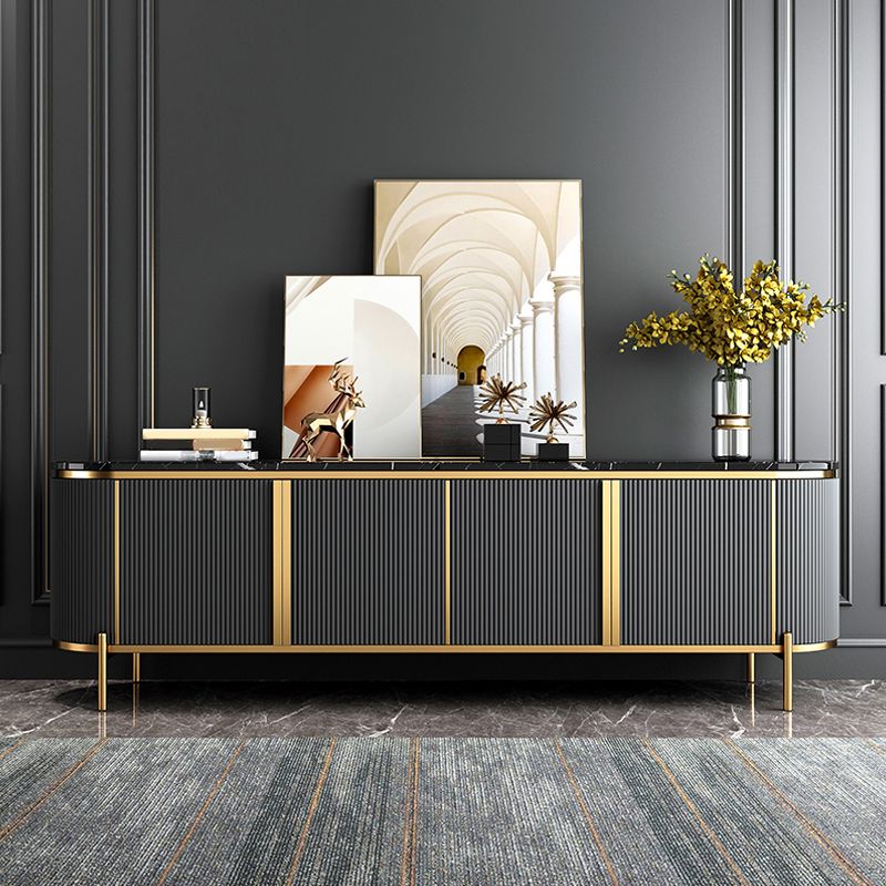 Enclosed Storage TV Media Console Glam Media Console for Living Room Clearhalo 'furn' 'furn_tv_stands_entertainment_centers' 'Furniture' 'Living Room Furniture' 'TV Stands & Entertainment Centers' 'TV Stands & Media Storage Furniture' 'tv_stands_entertainment_centers' 1200x1200_5c0a7b04-7fcd-4f1a-8f1b-6bba365a13d3