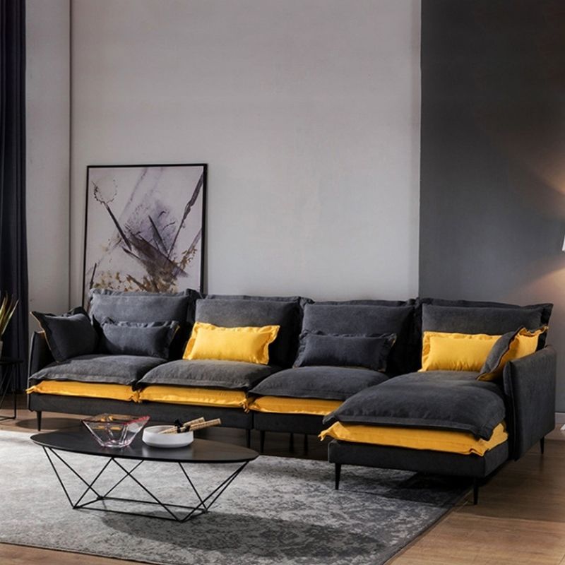 Tessuto scandinavo a 5 posti a forma di L sezionale