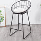 Glam Bucket Bar-stool Upholstered Footrest Low Back Shop Counter & Bar Stool